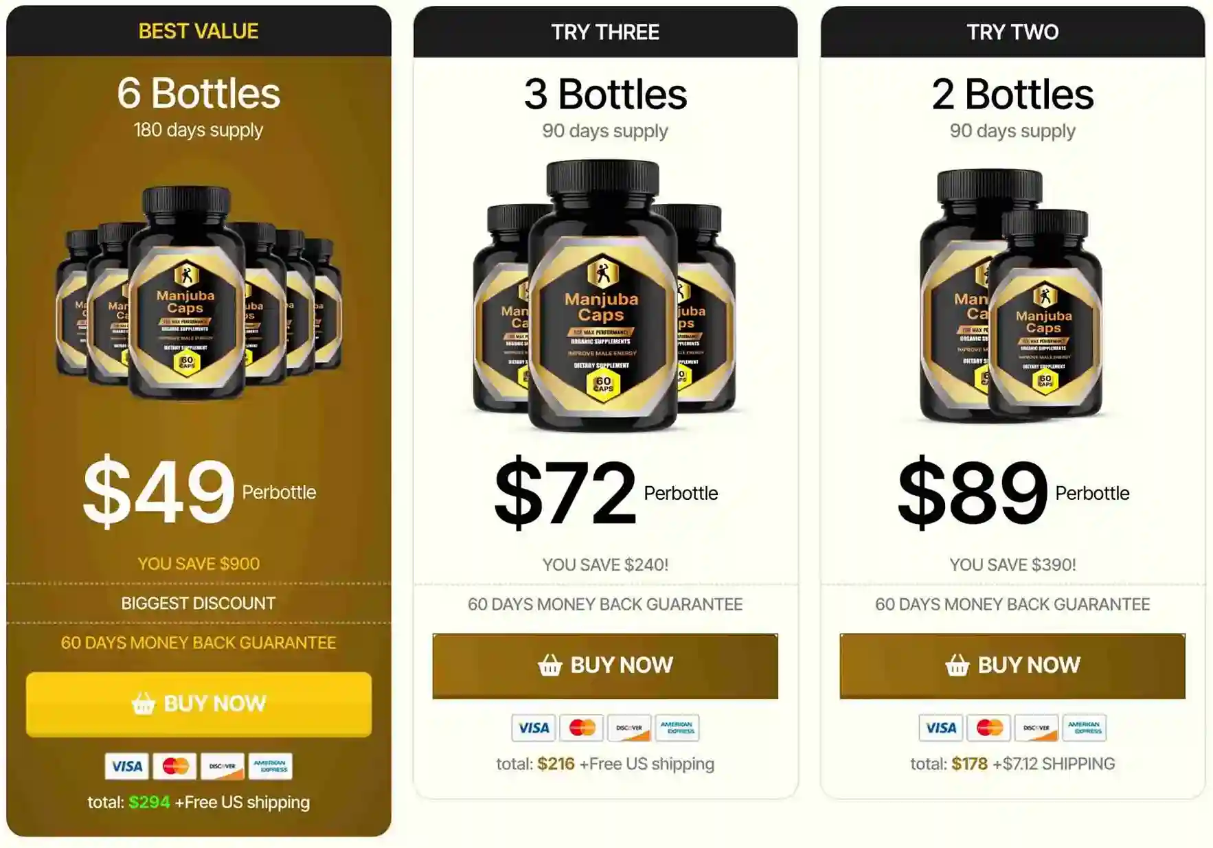Manjuba Caps Pricing 2026 — Official Order Page